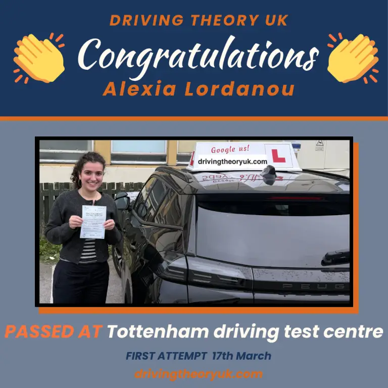 Alexia Lordanou of Luton passed her driving test first time with Driving Theory UK