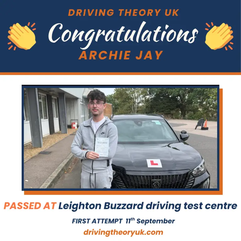 Archie Jay of Luton passed his driving test first time with Driving Theory UK